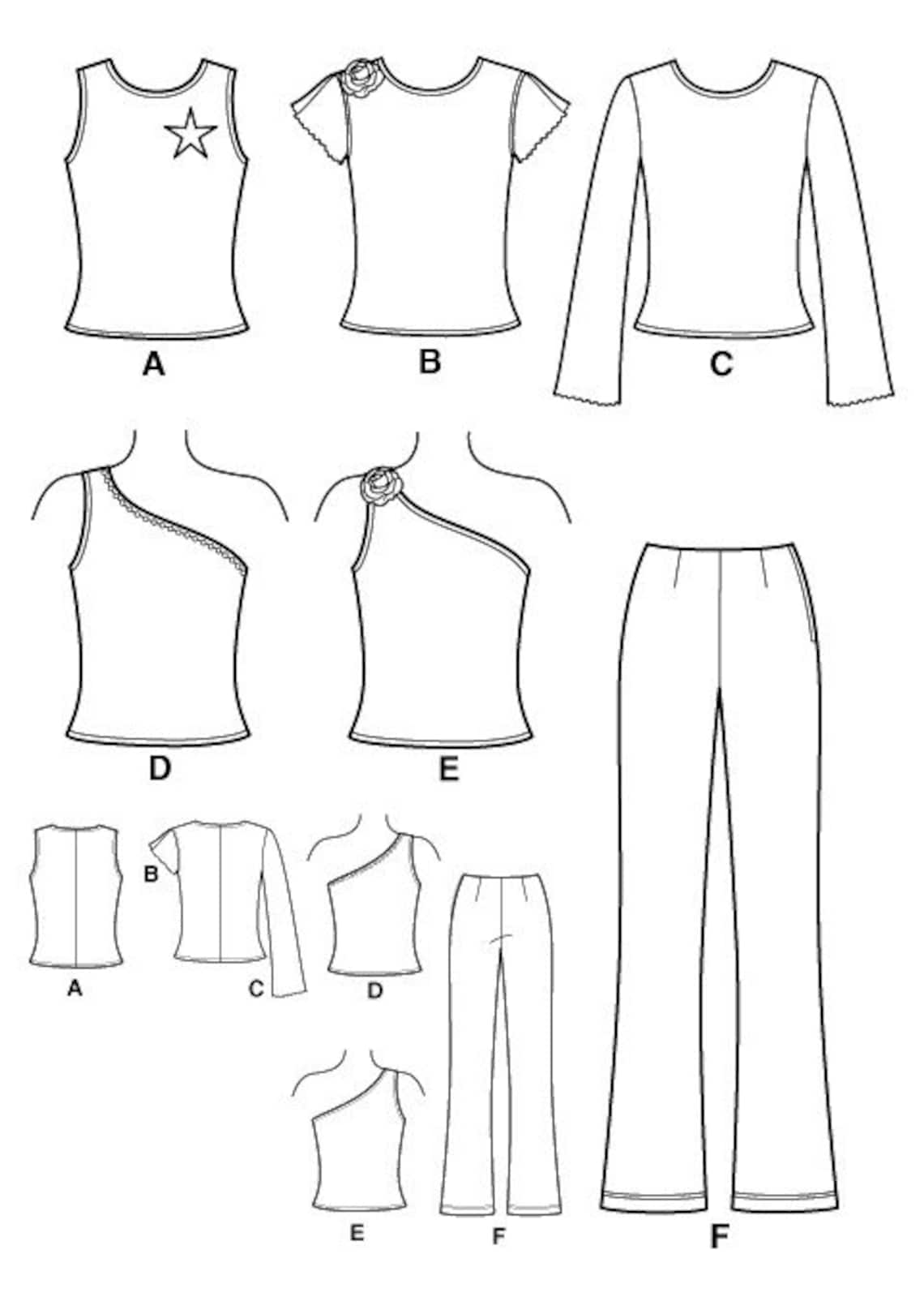 New Look 6137 Sewing Pattern Juniors Easy Set of Knit Tops and Etsy