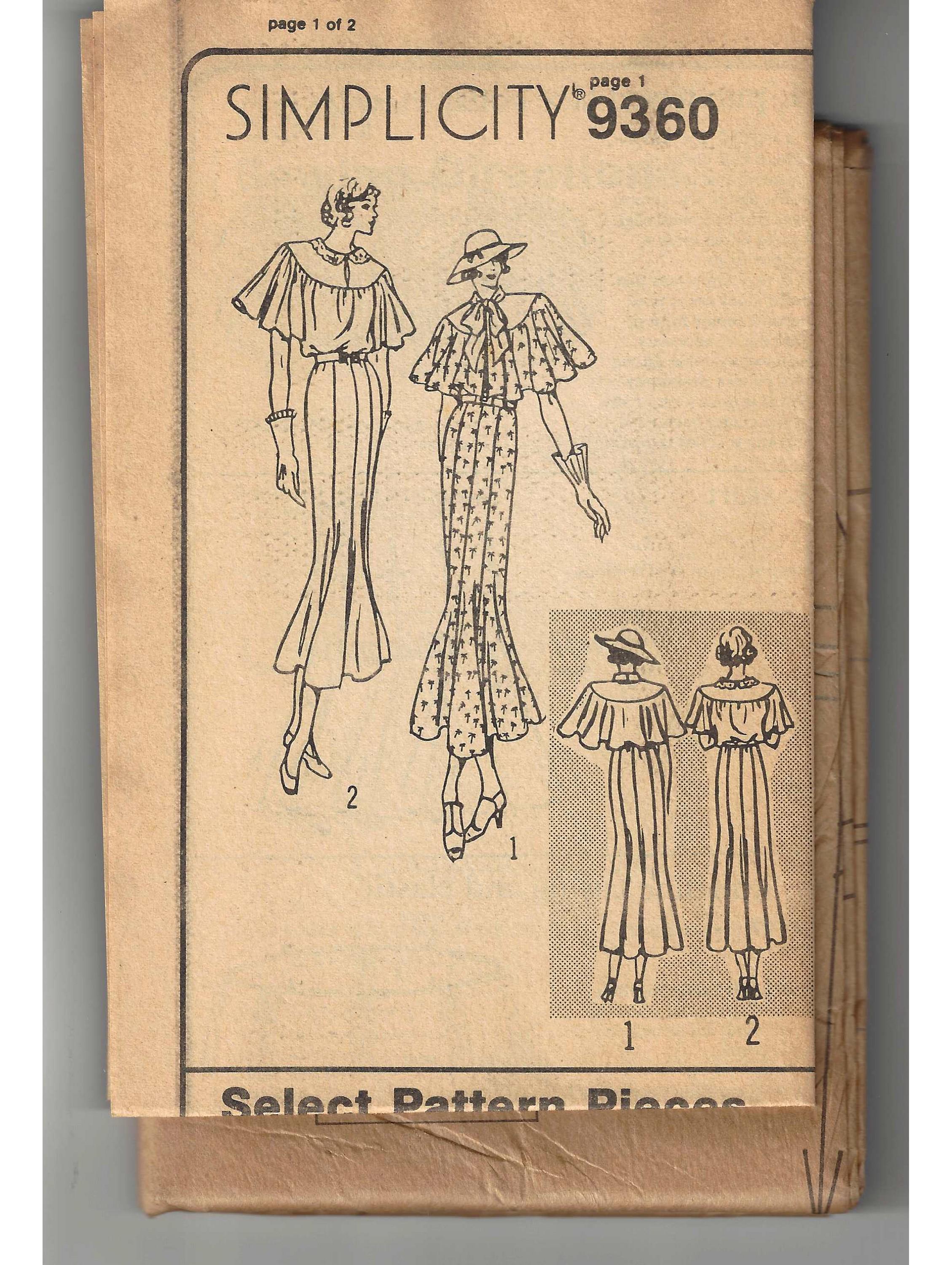 Simplicity 9360 Sewing Pattern 60th Anniversary Late Twenties Style ...