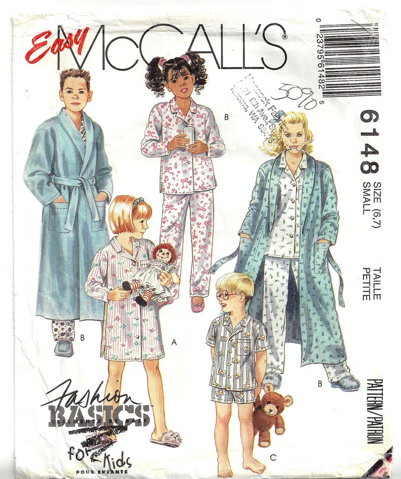 Mccalls 6148 Sewing Pattern for Childrens Boys or Girls Robe Etsy
