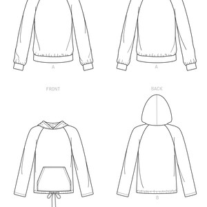 Simplicity Sewing Pattern S9240 Unisex Raglan Pullover Shirts SS9240A Gilet XS S M L XL, bianco