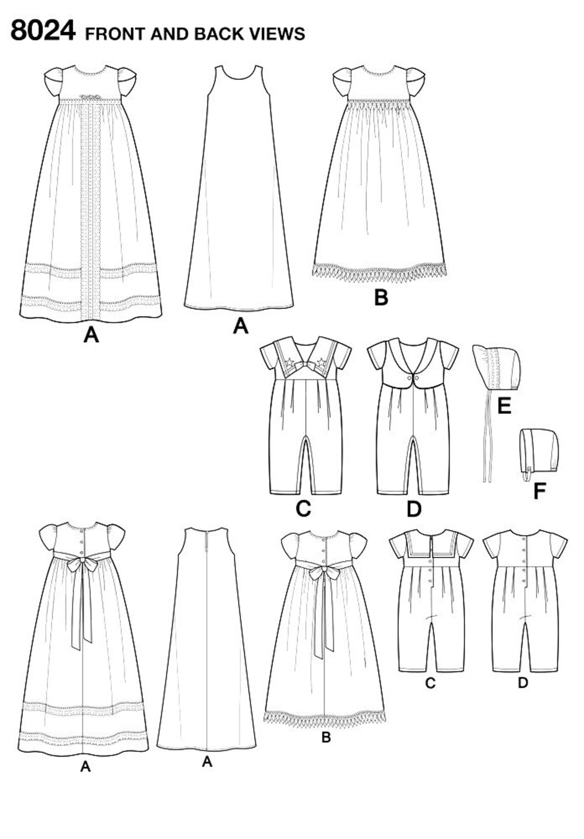 Simplicity 8024 Sewing Pattern Heirloom Babies Christening | Etsy