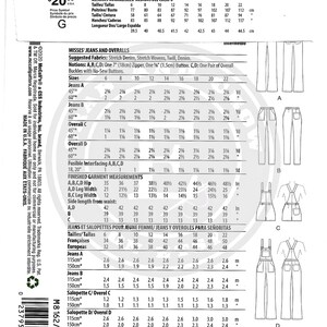 Mccalls M8162 Sewing Pattern Misses Flared Jeans and Overalls - Etsy