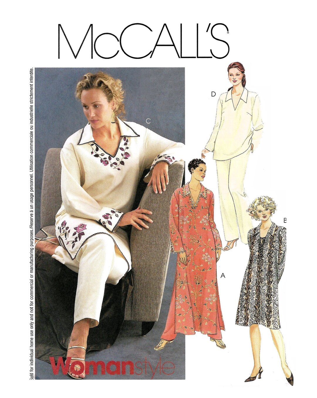 Mccalls 3047 Sewing Pattern Womans Plus Size Dress in Two Lengths Tunic ...