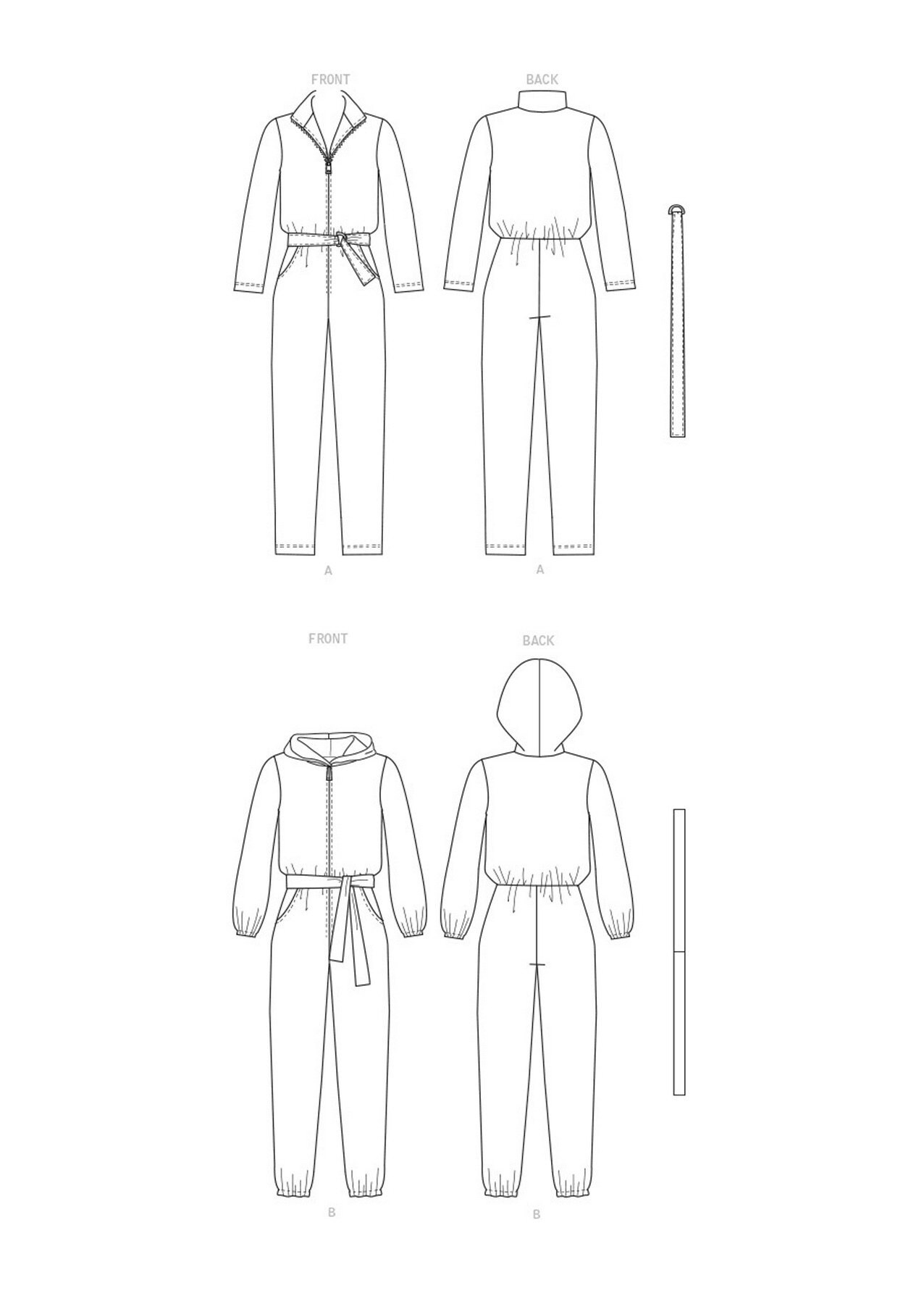 Butterick B6861 Sewing Pattern Misses Zip Front Knit