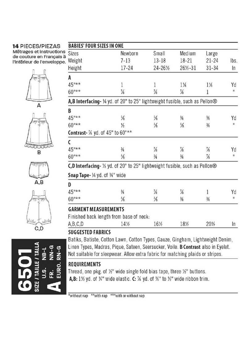 New Look 6501 Sewing Pattern for Infants Dress and Romper With Ruffle ...