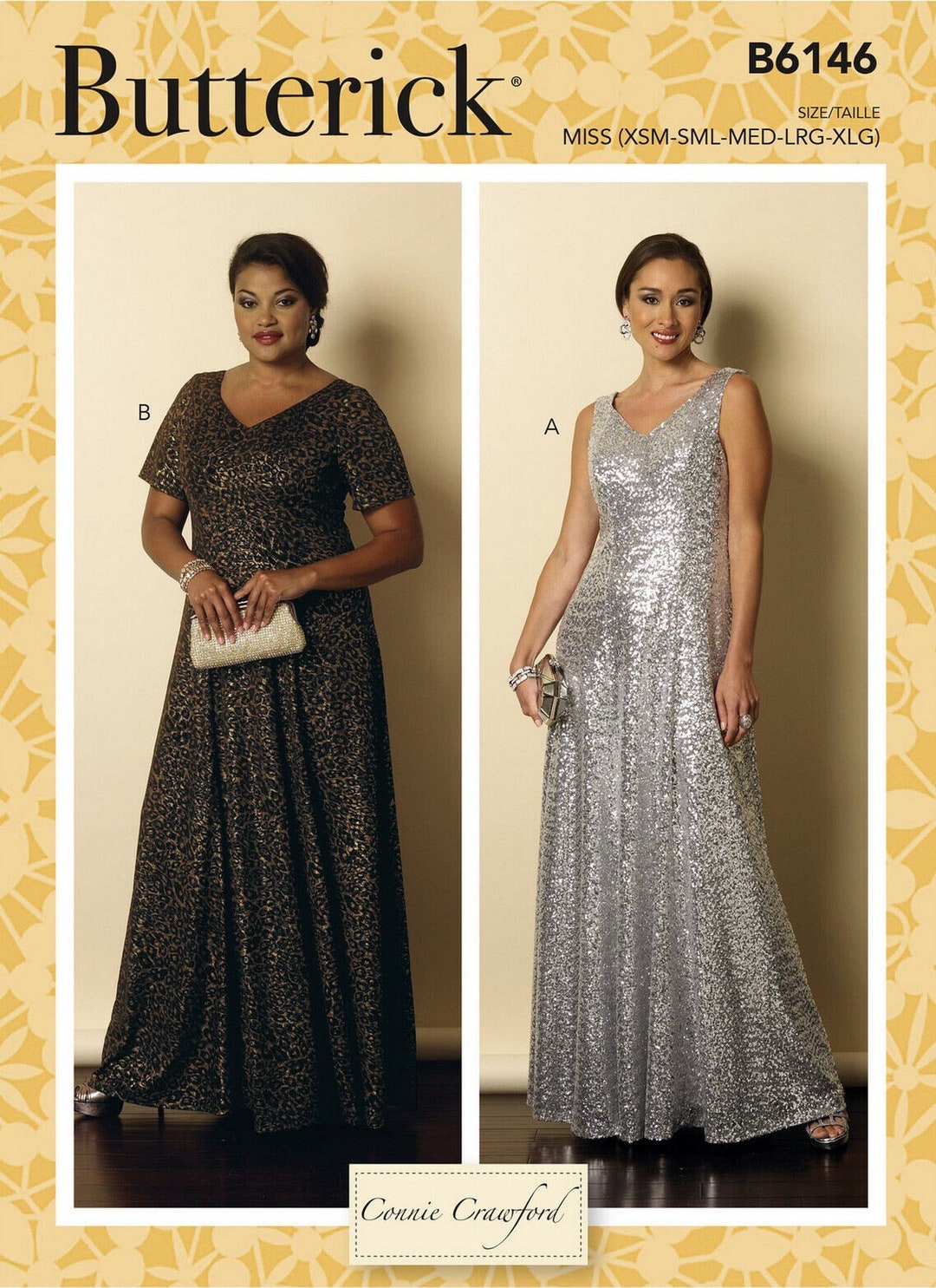 Butterick B6146 Sewing Pattern Floor Length Fit and Flare Etsy