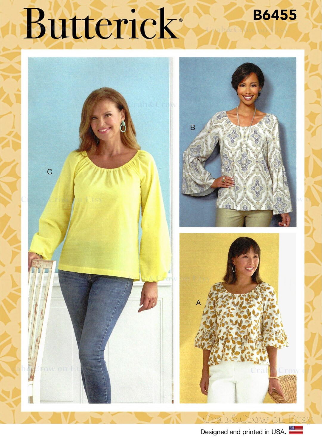 Butterick B6455 Sewing Pattern Misses Fast and Easy Loose Fitting ...