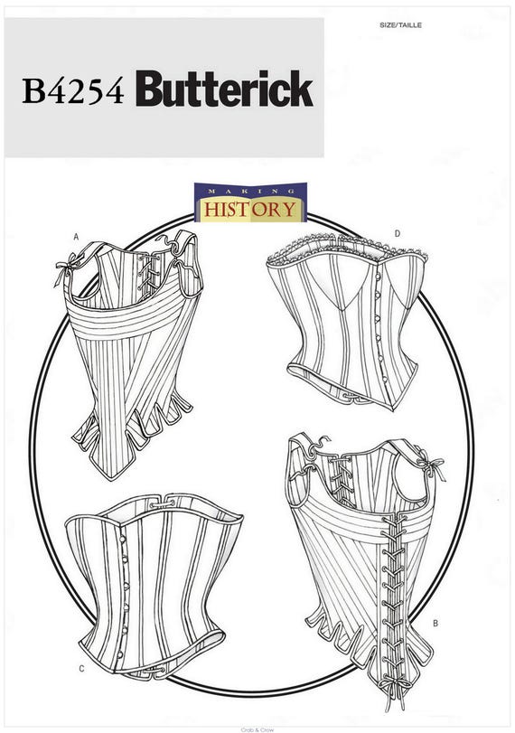 Butterick B4254 Sewing Pattern for Misses Making History Close Fitting Lined Stays and Corsets Uncut