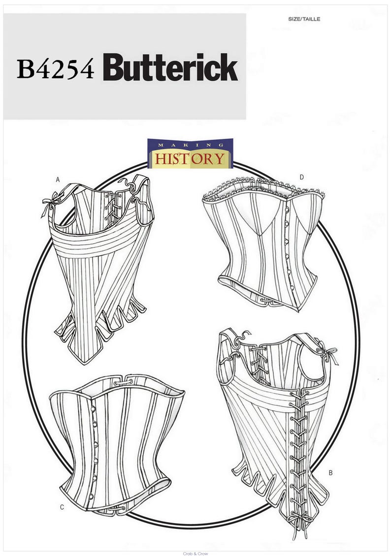 Butterick B4254 Sewing Pattern for Misses Making History Close Fitting Lined Stays and Corsets Uncut image 1