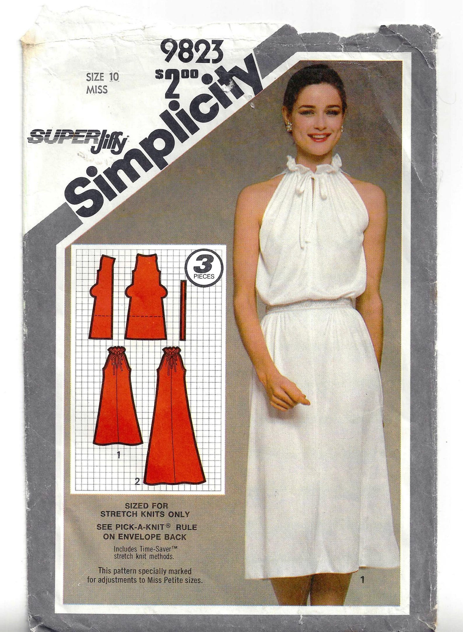 Simplicity 9823 Sewing Pattern Misses Vintage 80s Super Jiffy Knit ...