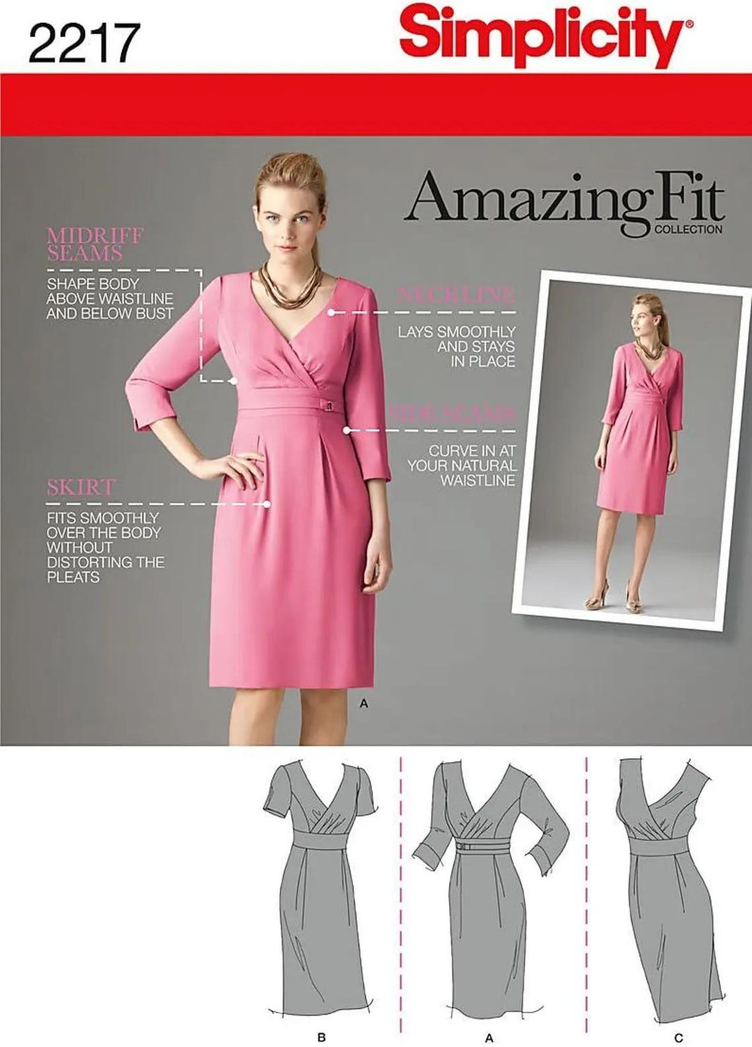Simplicity 2217 Sewing Pattern Misses Amazing Fit Midriff Dresses With ...