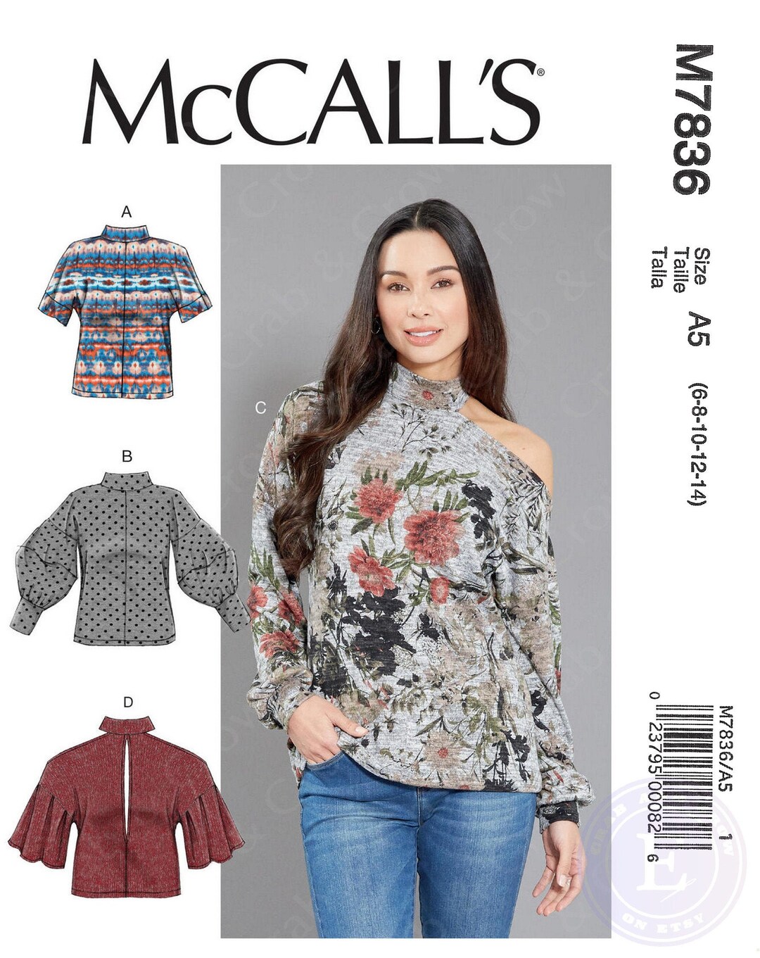 Mccalls M7836 Sewing Pattern Misses Easy Fitted Knit Tops With - Etsy