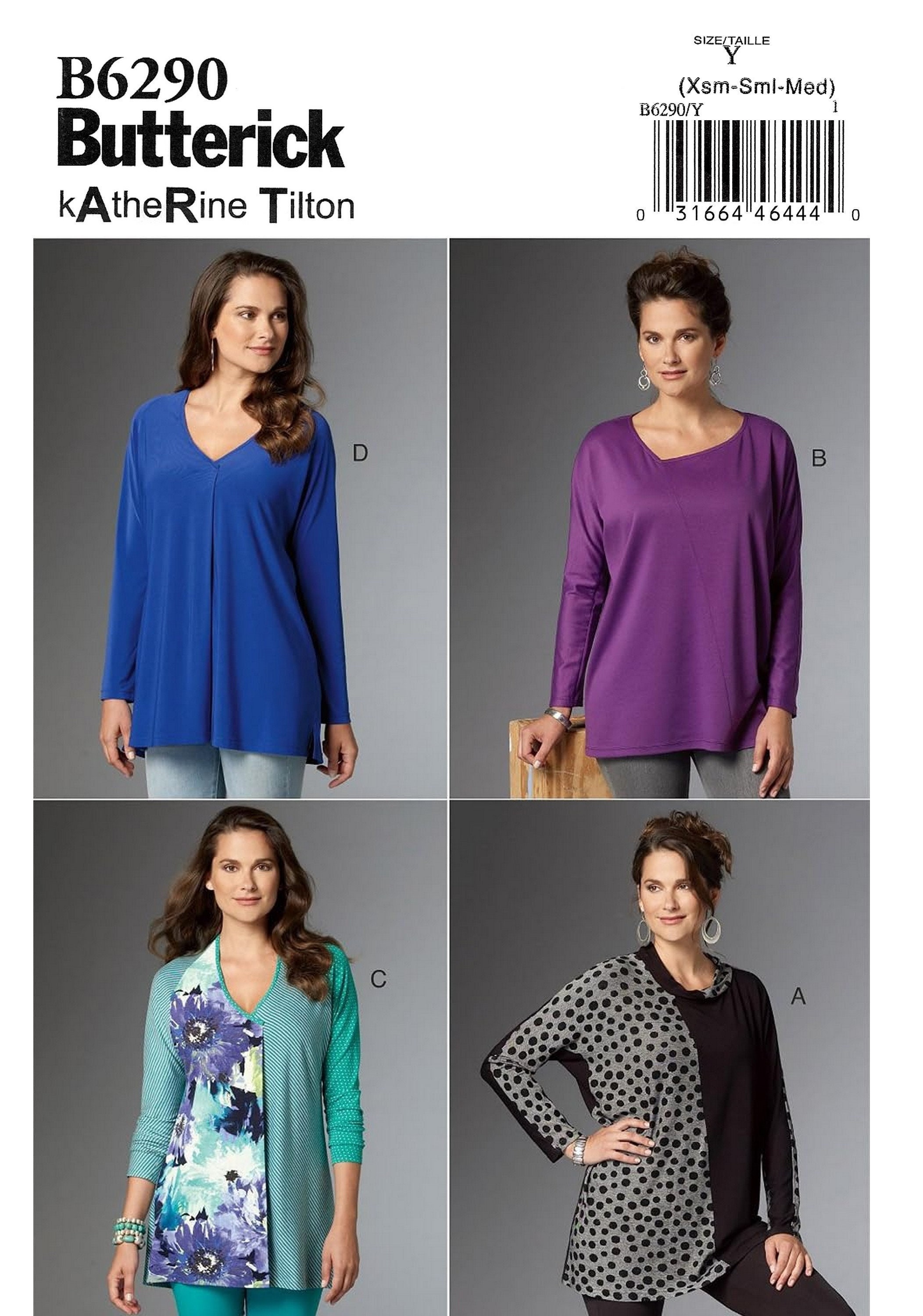 Butterick B6290 Sewing Pattern Misses Very Loose Fitting Pullover Long ...