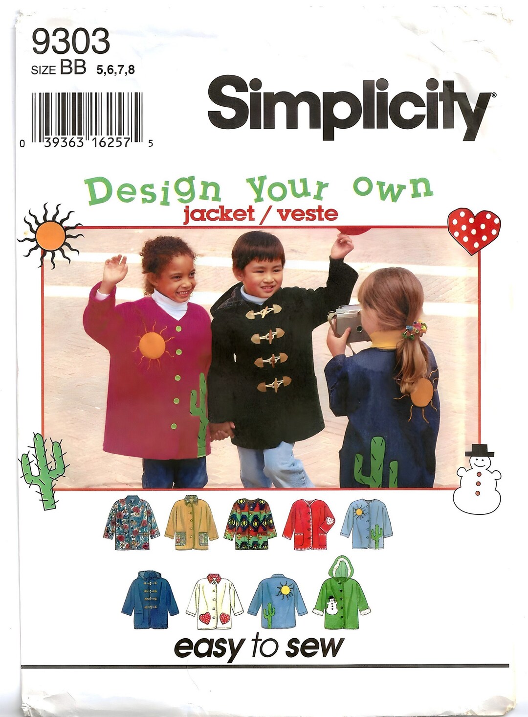 Simplicity 9303 Sewing Pattern Childs Design Your Own Easy to Sew ...