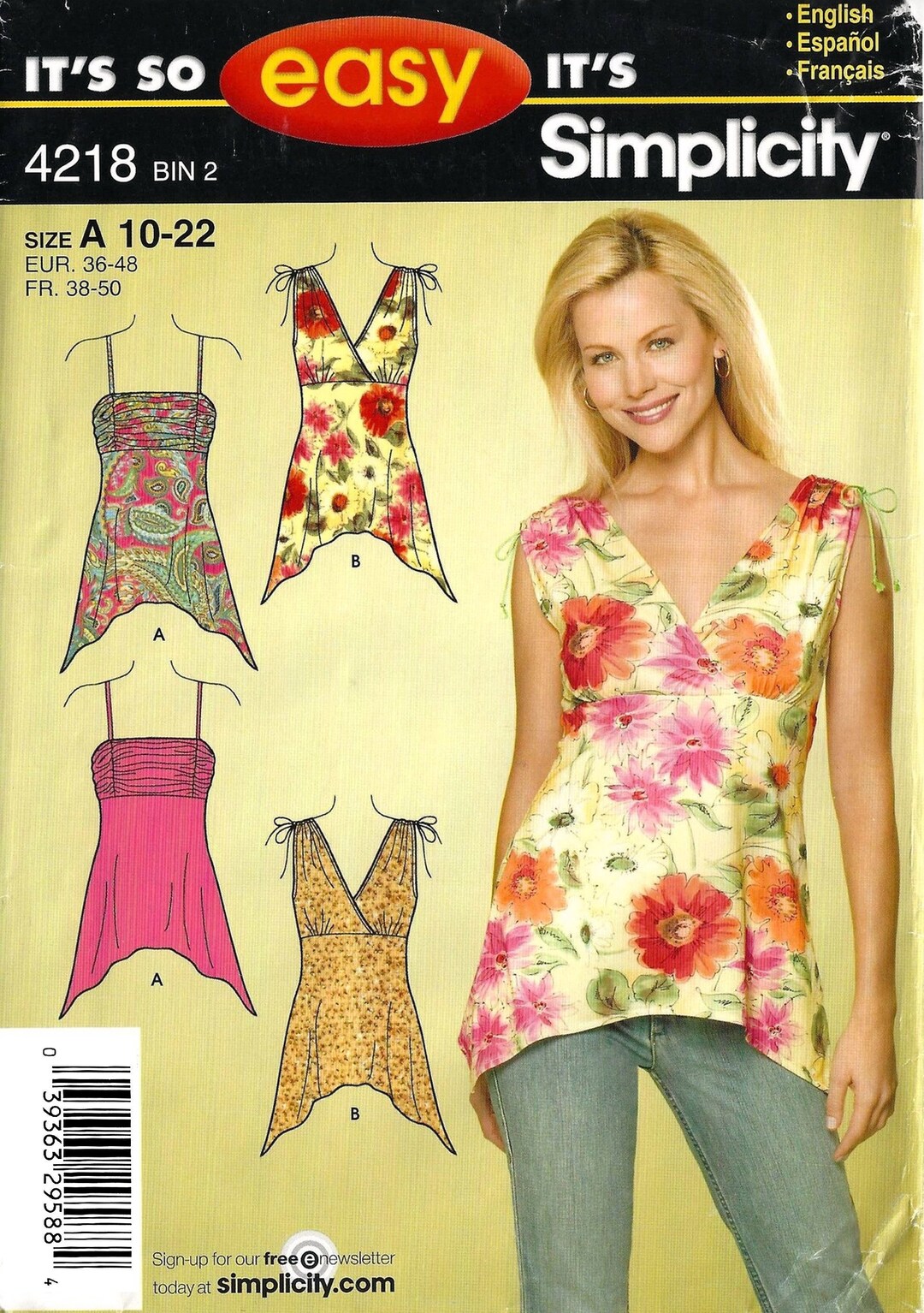 Simplicity Easy Pattern Simplicity 4218 Sewing Pattern for It's so Easy Misses Shaped Hem Knit ...