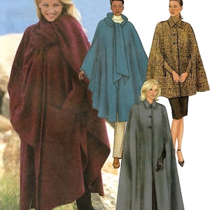 Butterick 3642 Sewing Pattern Misses Cape with Length and Collar Variations XS-M Uncut