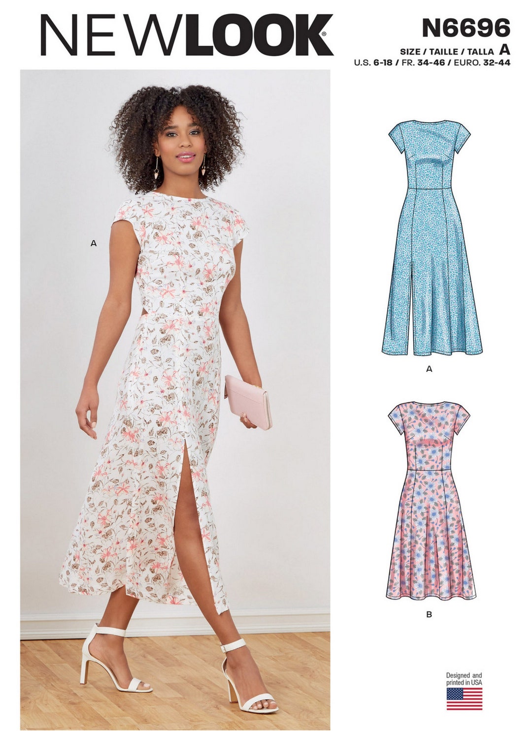 トップス archive layerd cut-sew New Look N6696 Sewing Pattern for Misses Cap Sleeve Dresses