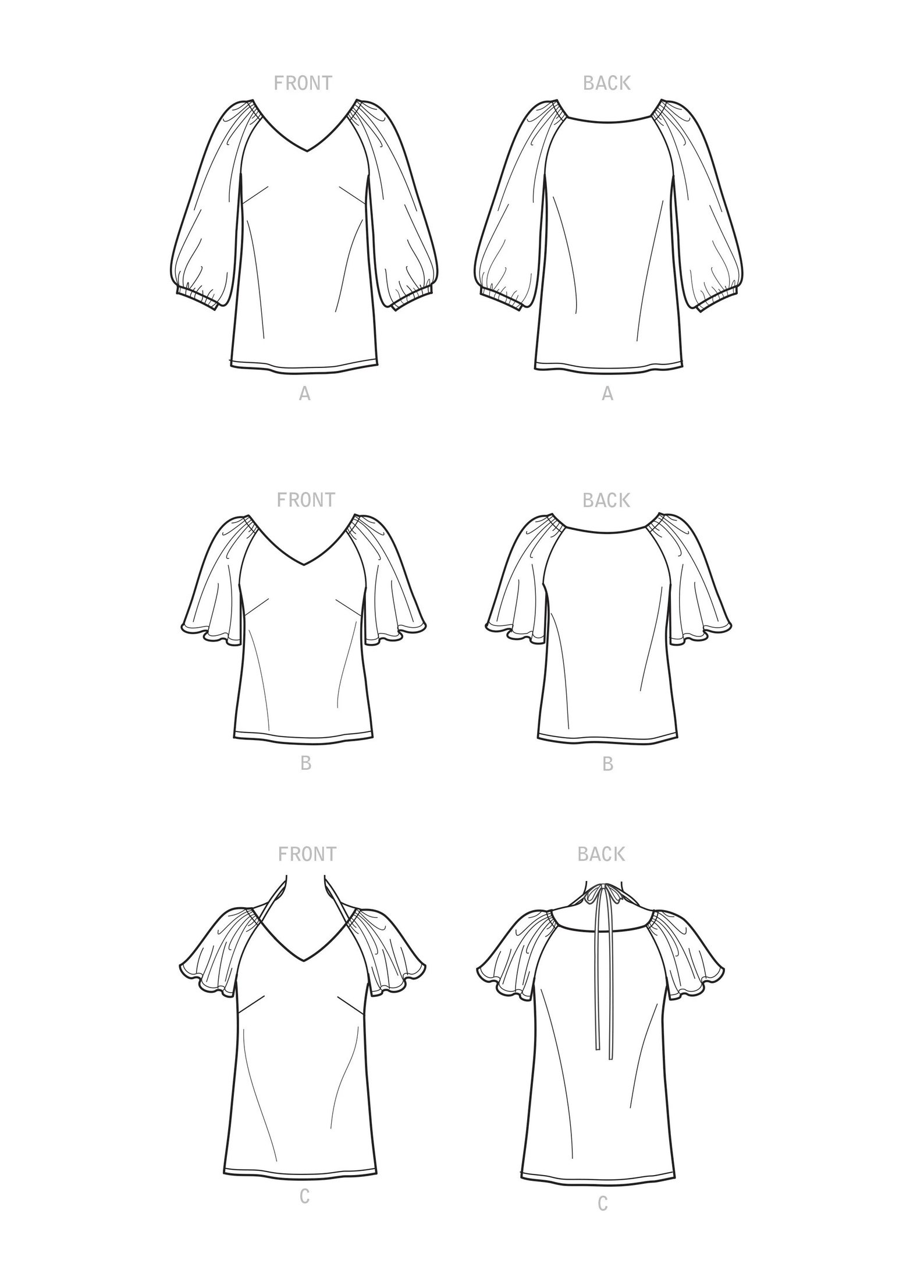 Simplicity S9334 Sewing Pattern Vneck Tops With Sleeve and Etsy