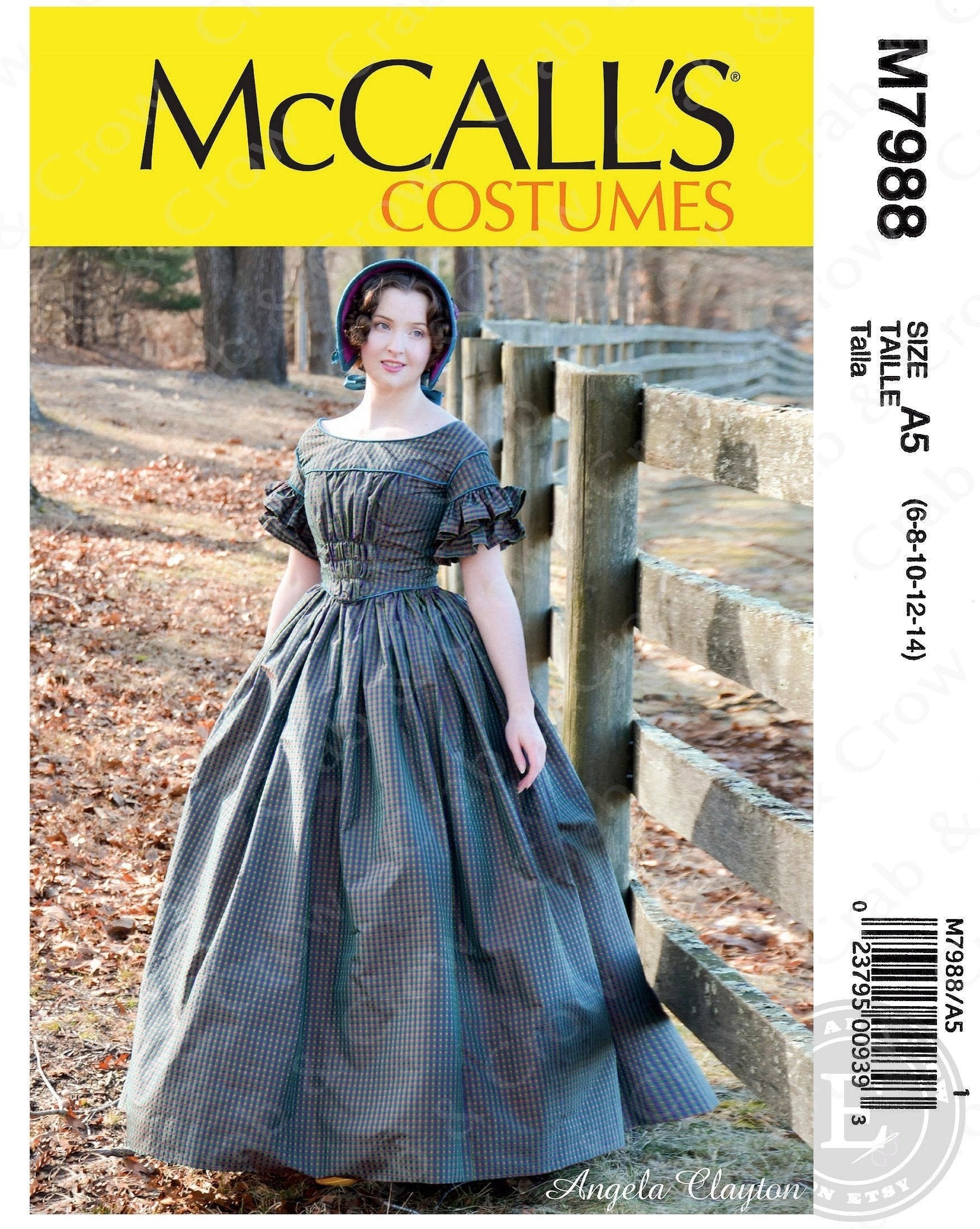 Civil War Dress McCalls 2176 Sewing Pattern Southern Belle Crinoline