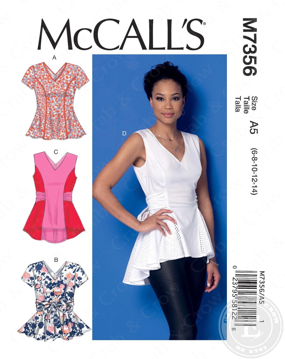 Mccalls M7356 Sewing Pattern Misses Misses' V-neck Fit and Flare or ...