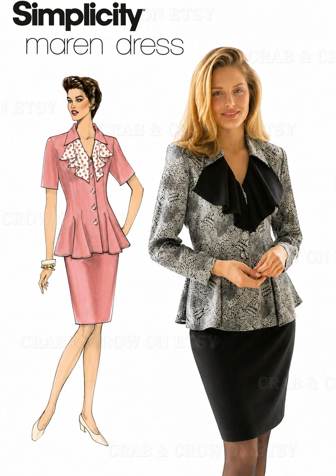 Simplicity 9263 Sewing Pattern Misses Two Piece Dress Set Fit and Flare ...