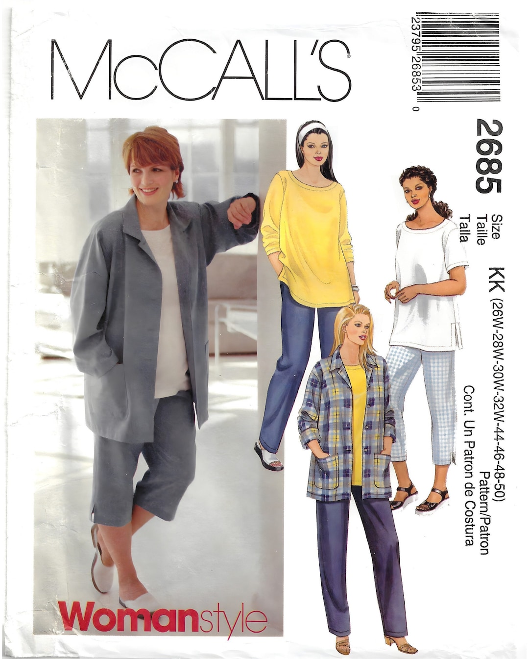 Mccalls 2685 Sewing Pattern for Womens Plus Size Easy Fitting Shirt ...