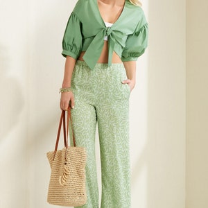 Cartamodello New Look N6677 Per Giacca Corta E Pantaloni Donna - Taglie A (4-6-8-10-12-14-16) - Collezione Estate, Tessuto Bianco