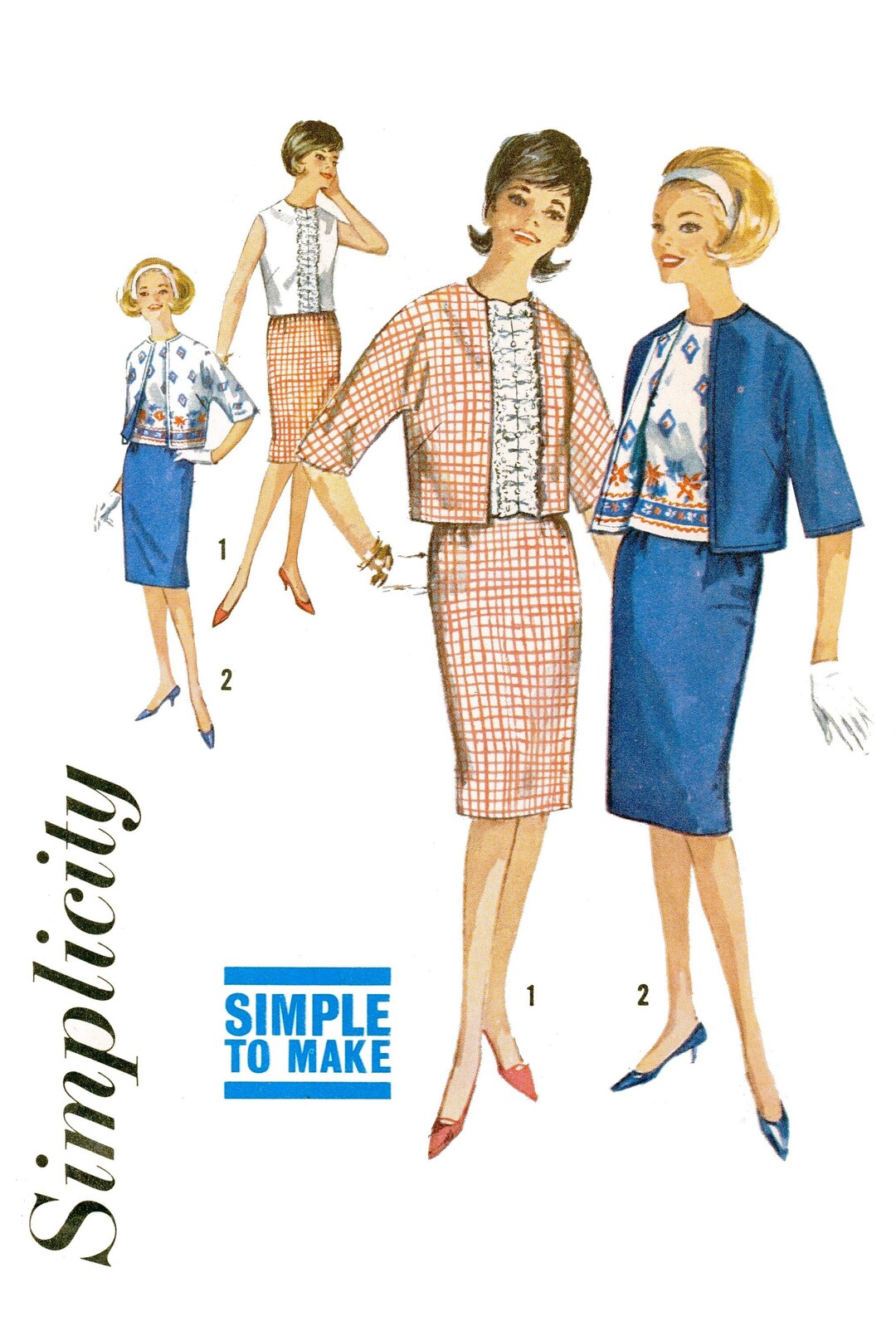 Simplicity 4809 Sewing Pattern Misses Vintage 60s Simple to Make Blouse ...