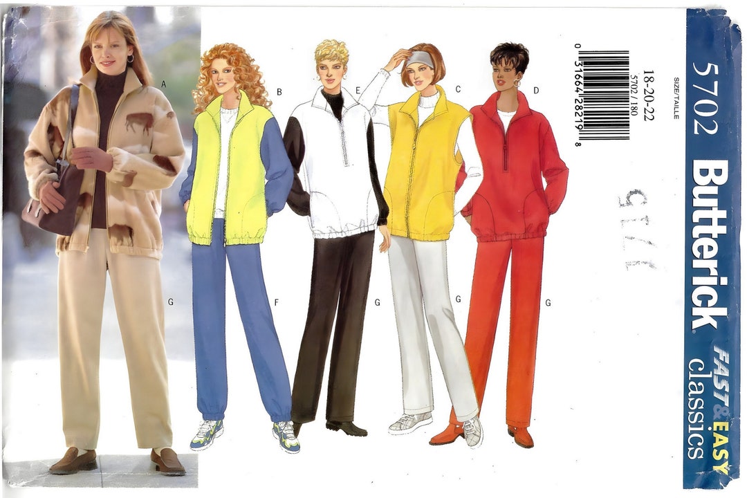 Butterick 5702 Sewing Pattern Misses Very Easy Loose Fitting Unlined ...
