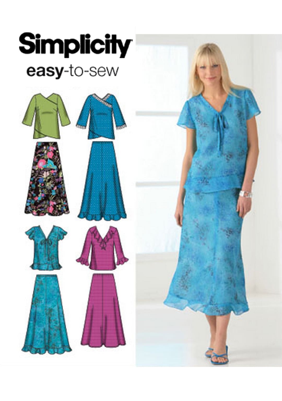 Simplicity 4221 Sewing Pattern for Misses Easy to Sew Skirt in Two ...