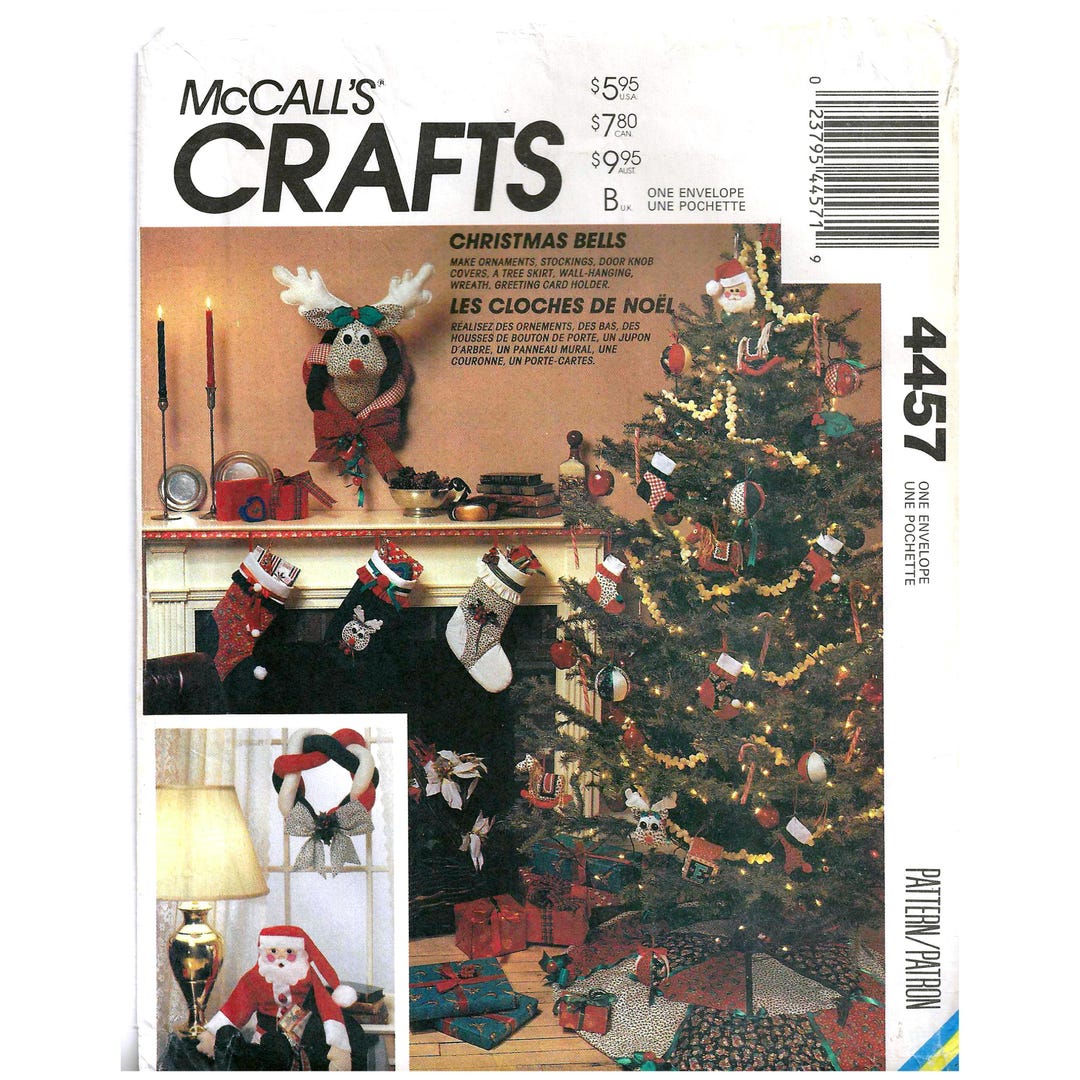 Mccalls 4457 Sewing Pattern Christmas Bells Package Reindeer Wreath ...