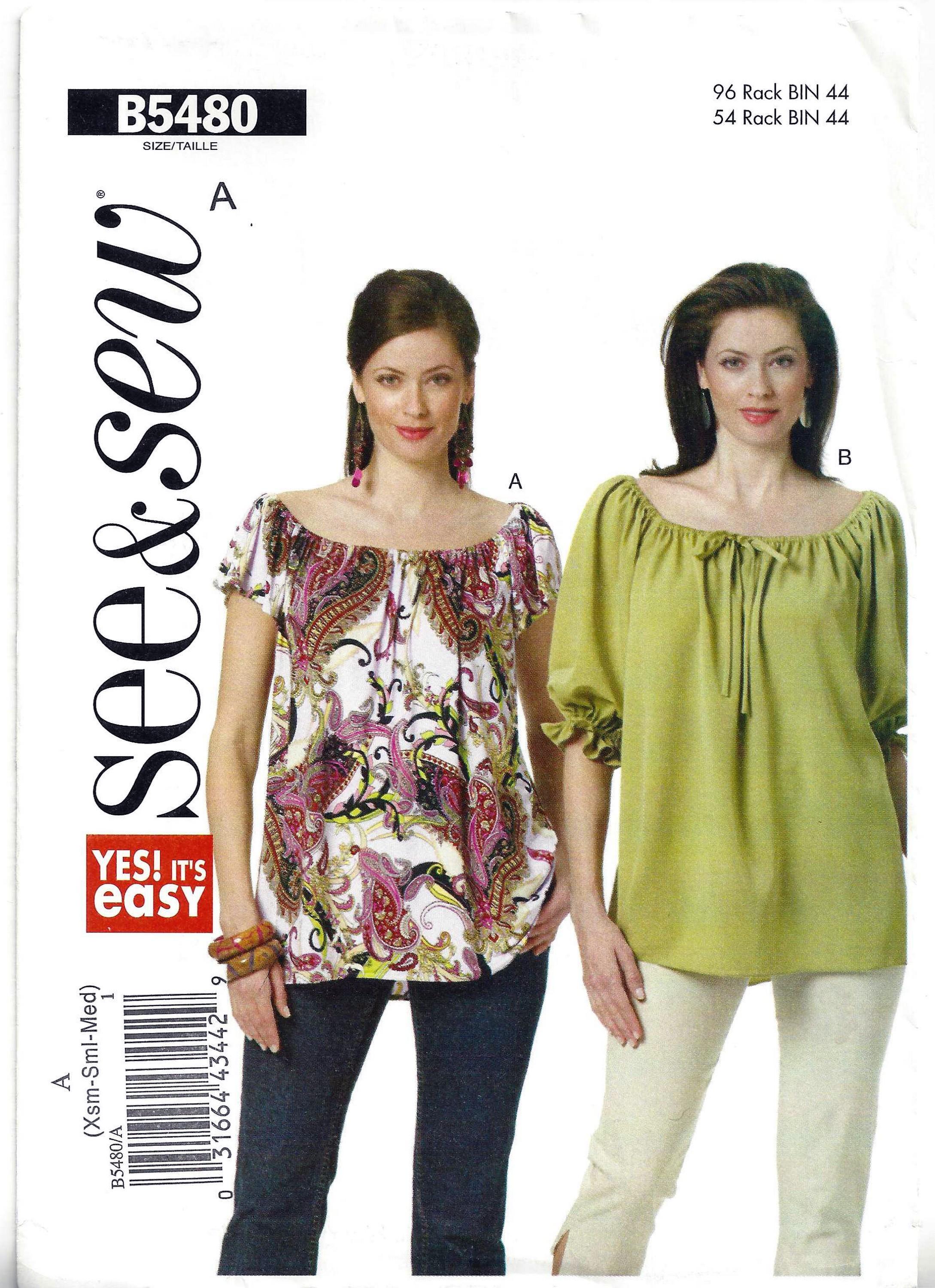 Butterick B5480 Sewing Pattern Misses Loose Fitting Pullover Raglan ...