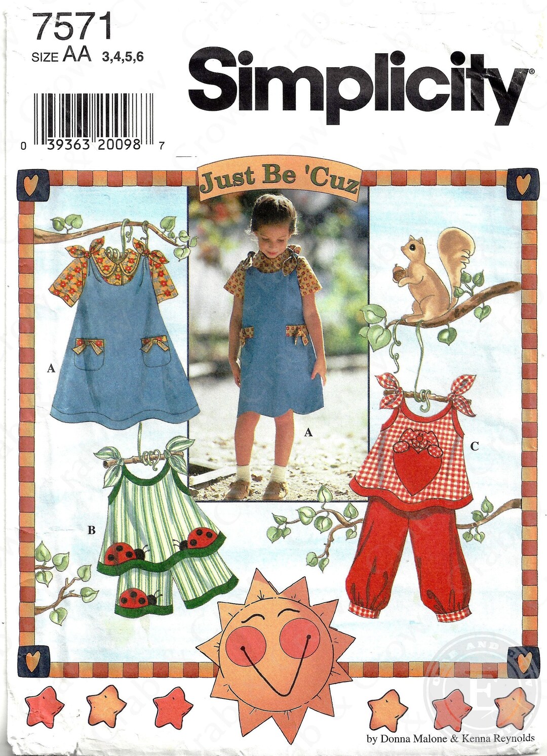 Simplicity 7571 Sewing Pattern Child's Jumper or Top Blouse Shorts and Pants Sz 36 Uncut Etsy