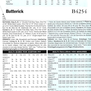 Butterick B4254 Sewing Pattern for Misses Making History Close Fitting Lined Stays and Corsets Uncut image 8
