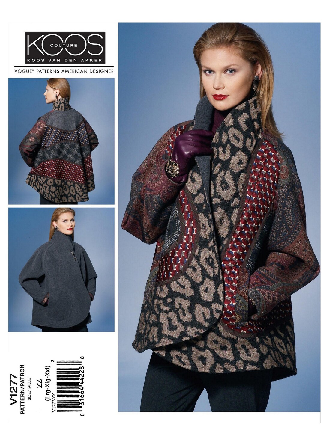 Vogue V1277 Sewing Pattern for Misses Reversible Wrap Style Jacket Koos