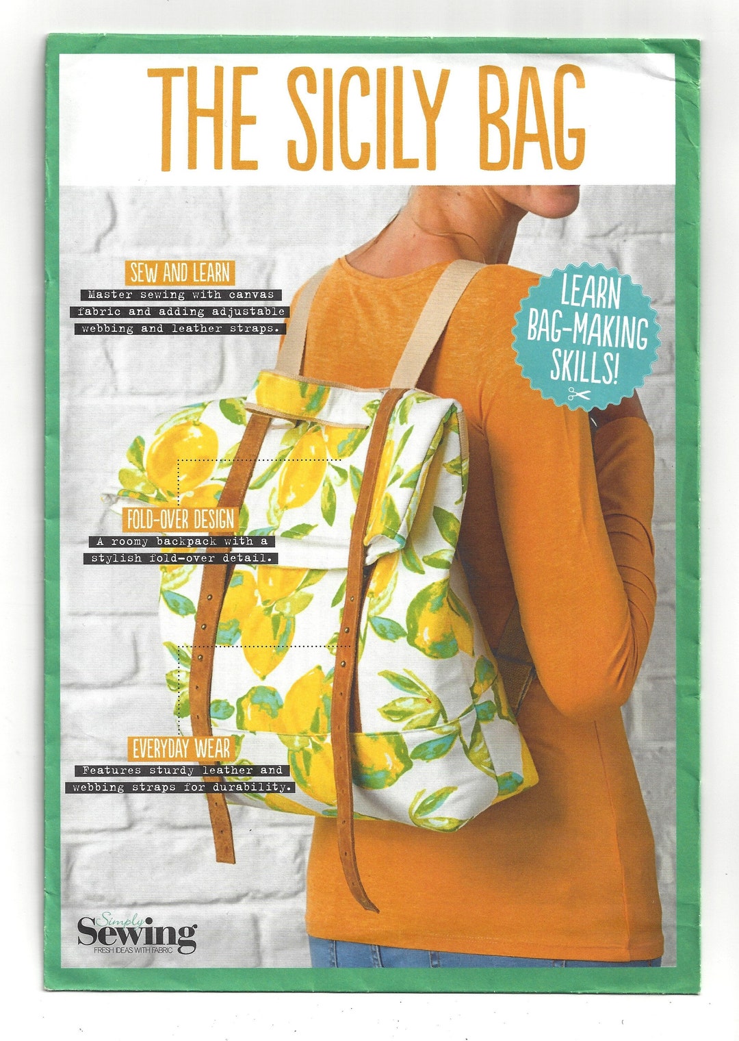 Fold Over Rucksack Pattern Simply Sewing the Sicily Bag Fold-over Backpack Learn Bag Making Skills ...