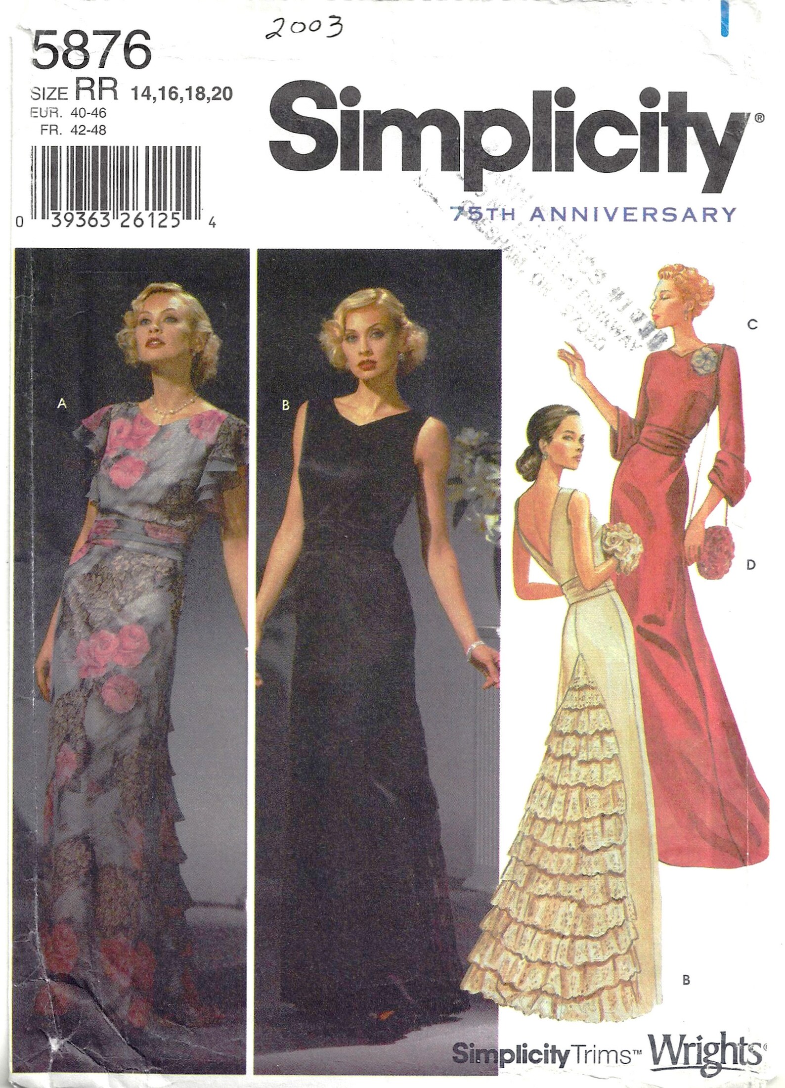 Simplicity 5876 Sewing Pattern Misses Evening Dress With Ruffle and ...