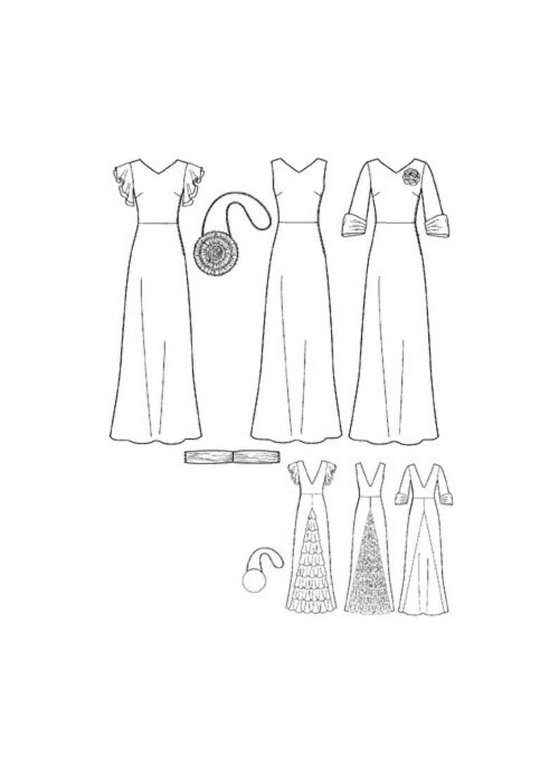 Simplicity 5876 Sewing Pattern Misses Evening Dress With Ruffle and ...