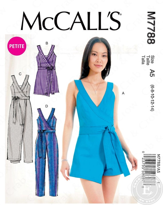 Mccalls M7788 Sewing Pattern for Misses Romper and Jumpsuit - Etsy
