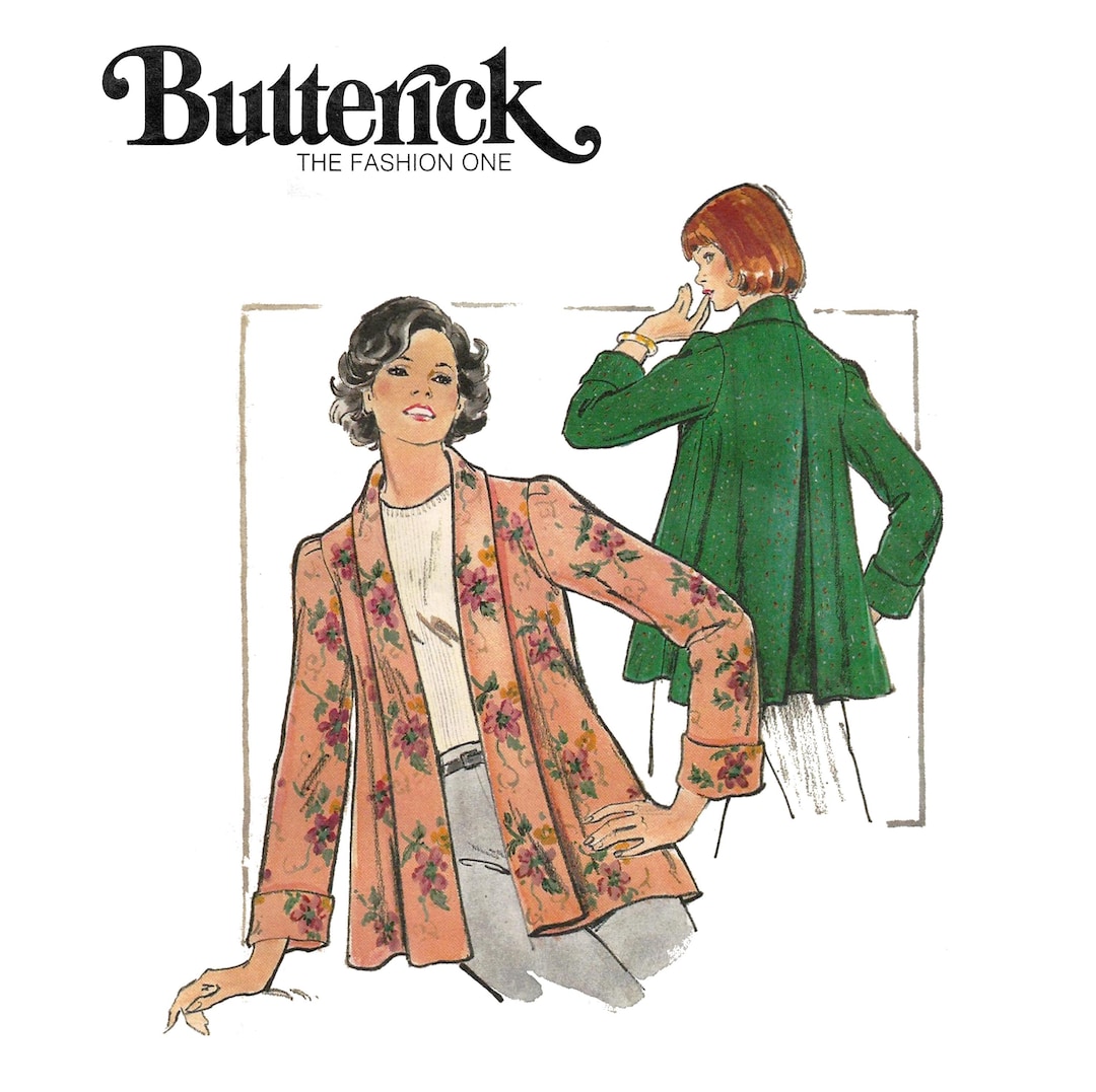 Butterick 3930 Sewing Pattern Misses Vintage 70s Loose Fitting Unlined ...