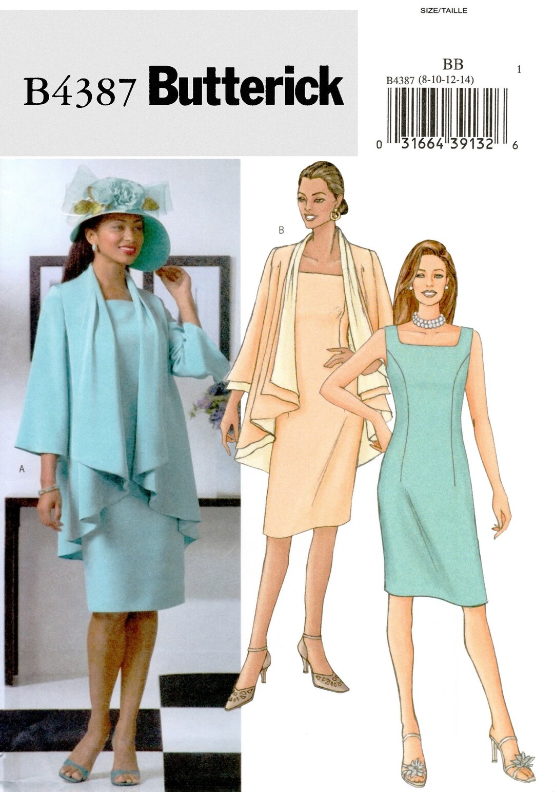Butterick B4387 Sewing Pattern Misses Loose Fitting Jacket With Collar ...