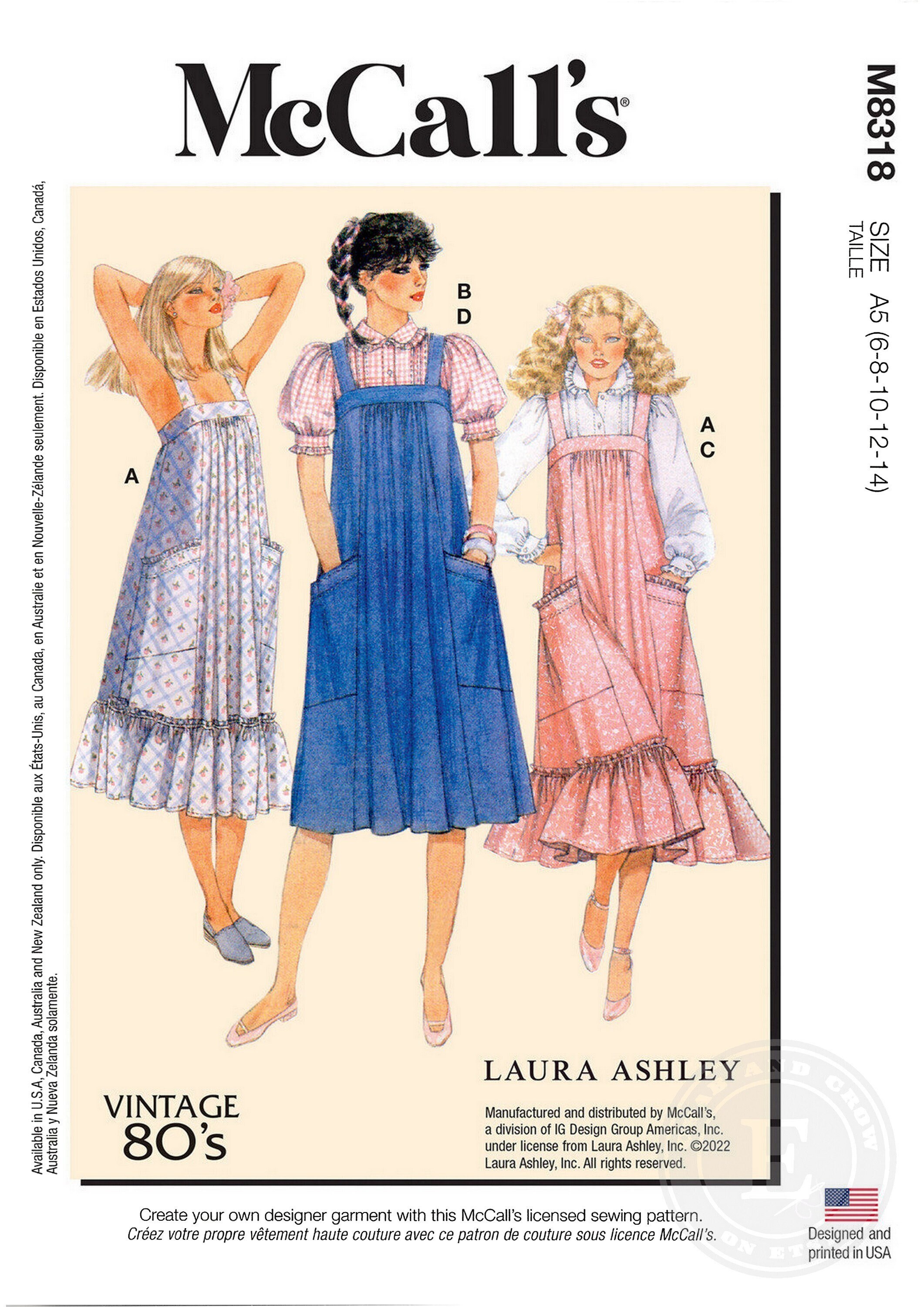 M8258 Size 6 to 24 Misses Dress & Top Sewing Pattern - 6-8-10-12-14 - Women's - Sewing Supplies