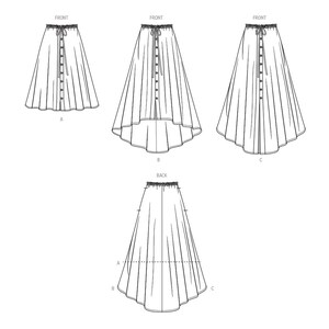 Simplicity S9786 Sewing Pattern Misses Easy to Sew Skirts With Hemline ...