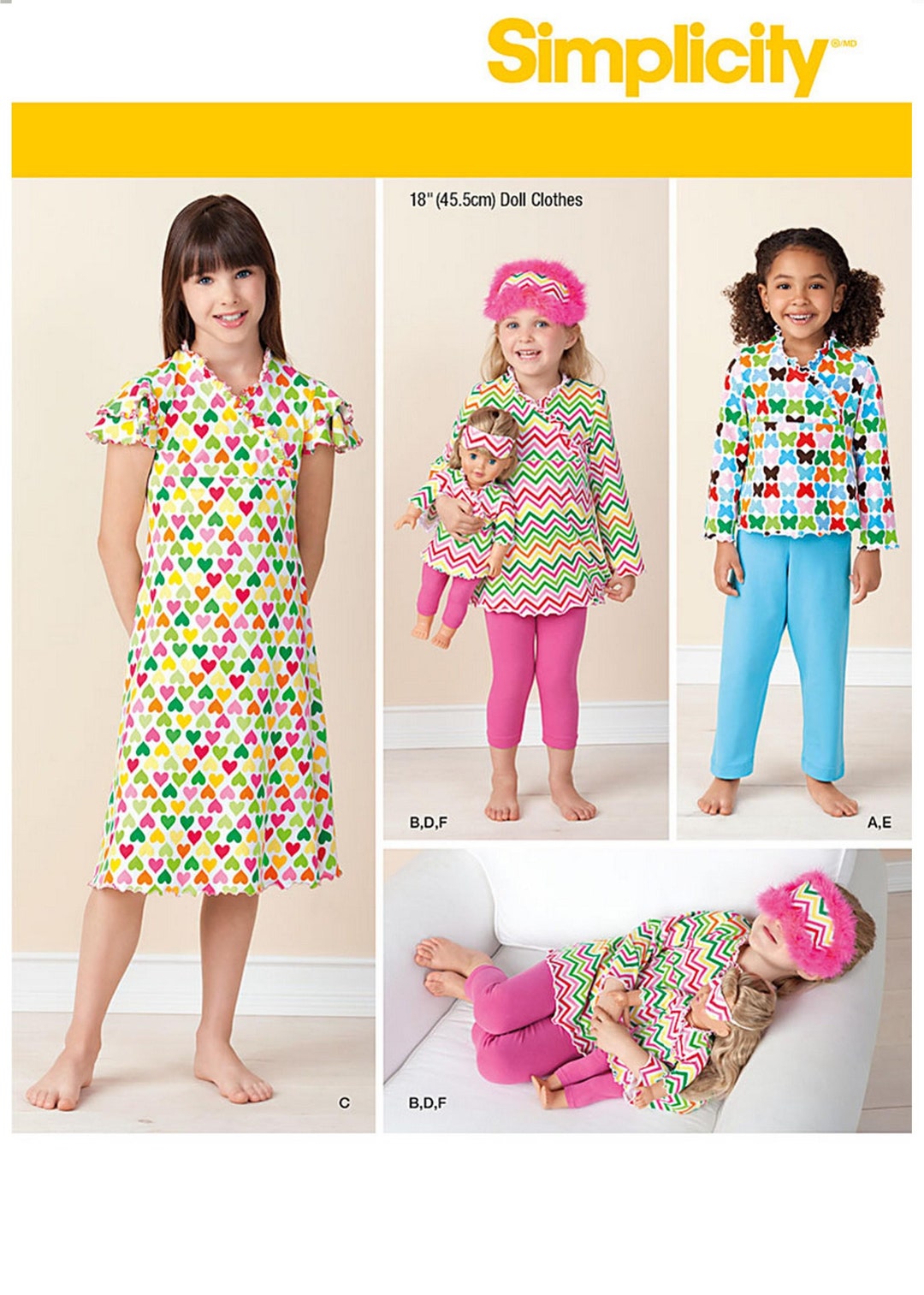 Simplicity 0104 Sewing Pattern for Childs Knit Top Tunic Dress Pants ...