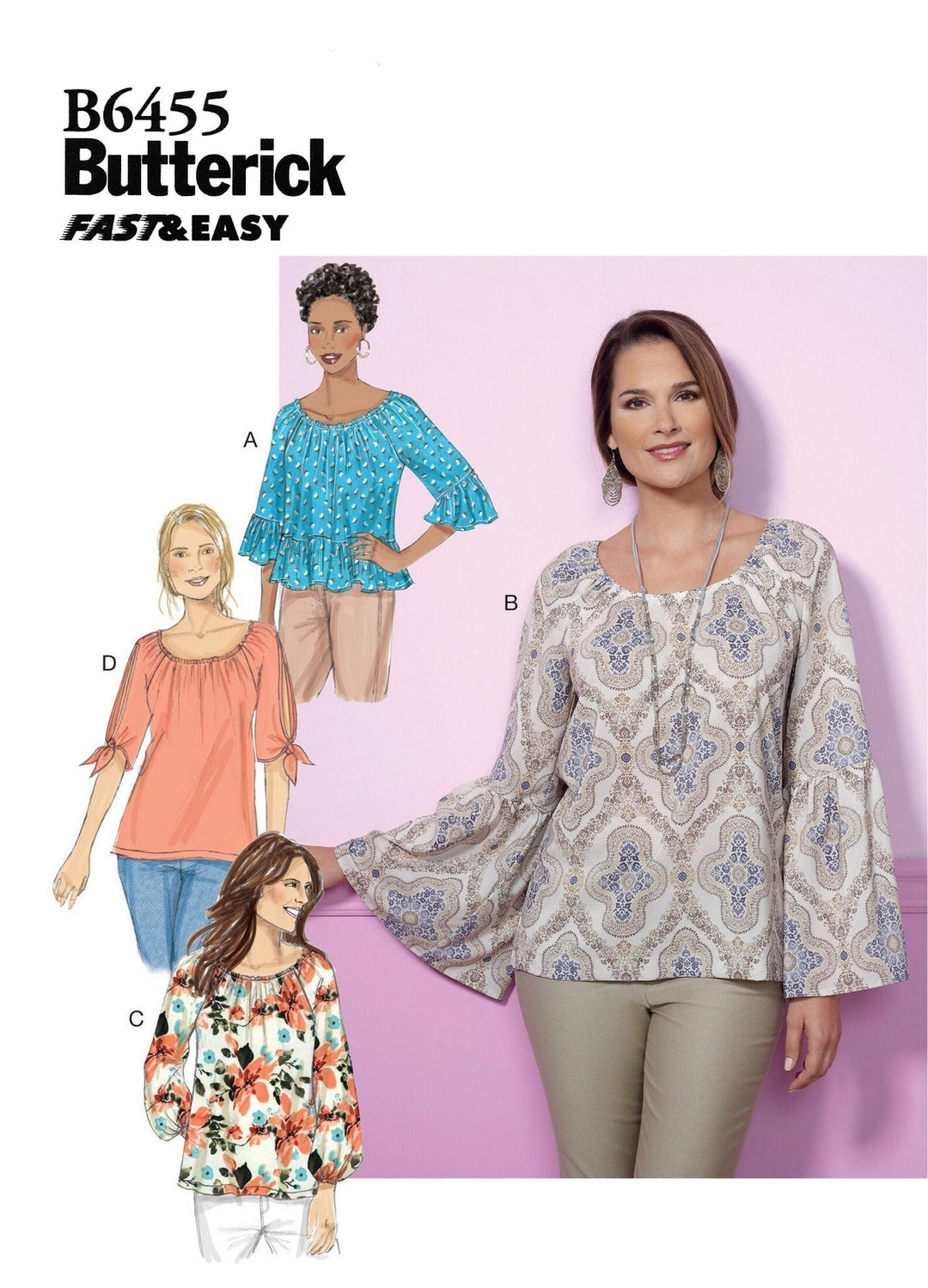 Butterick B6455 Sewing Pattern Misses Fast and Easy Loose Fitting ...