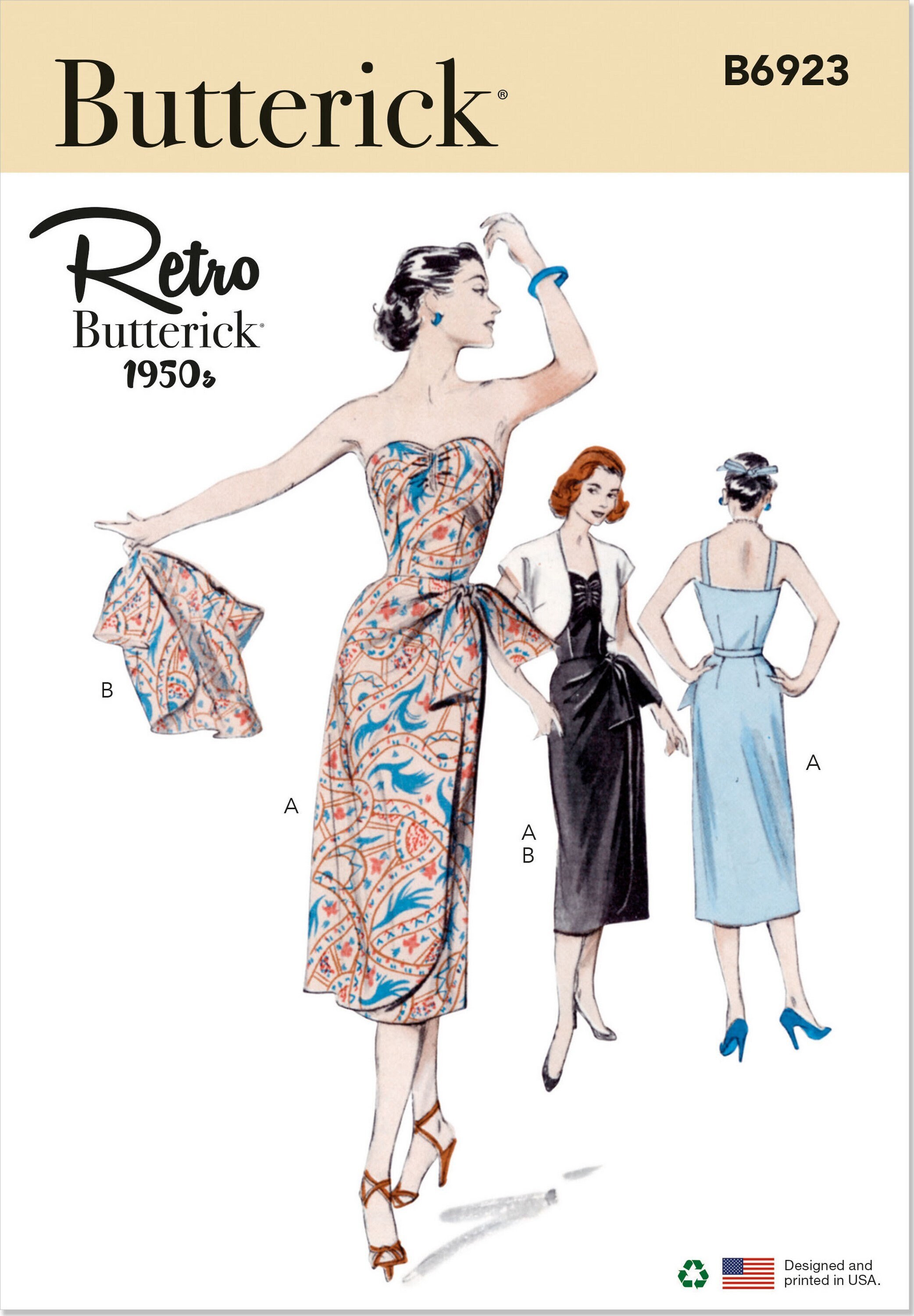 Butterick B6923 Sewing Pattern Misses Vintage 50s Reproduction ...