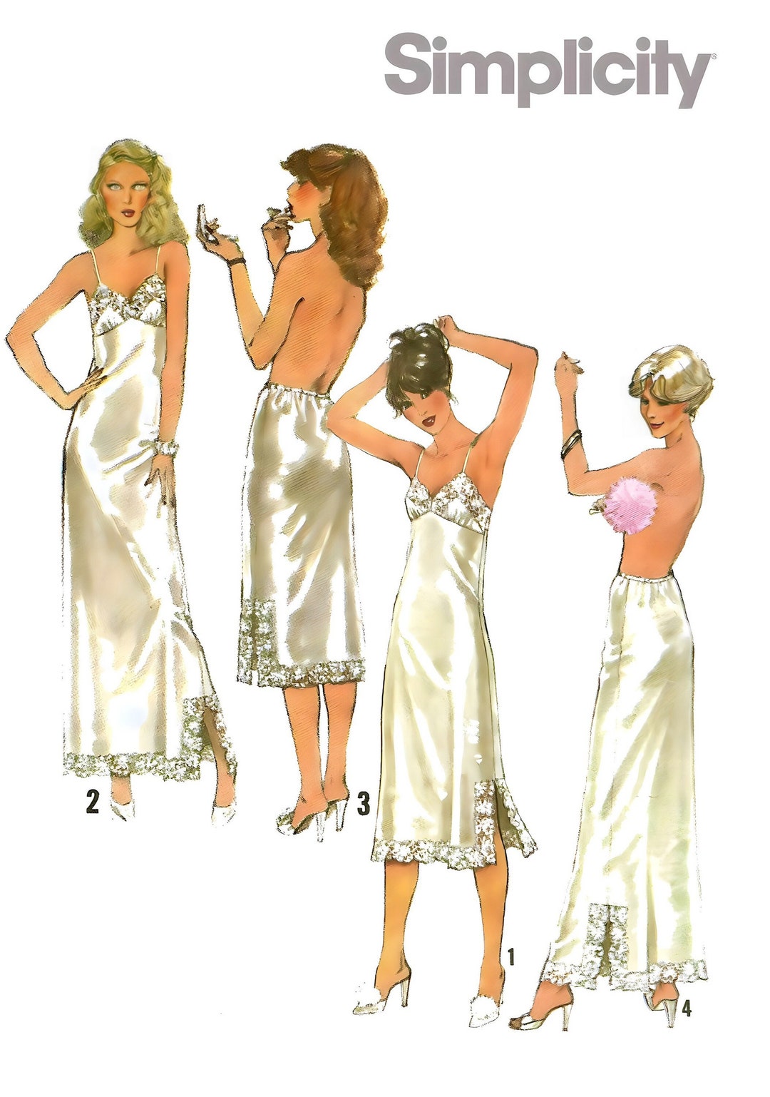 Simplicity 8862 Sewing Pattern for Misses Vintage Slips and Half Slips
