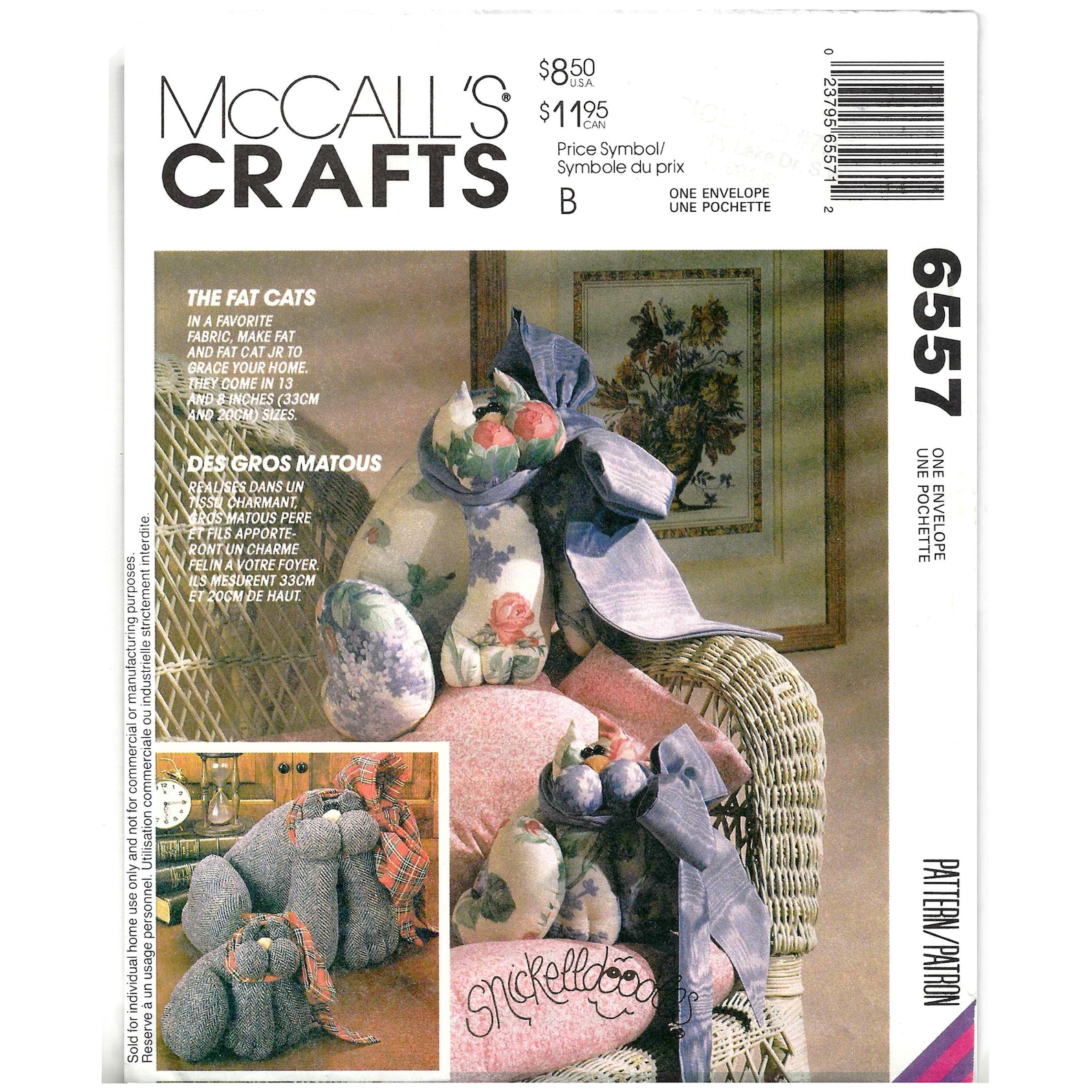 Fat Cat Ruler Patterns Mccalls 6557 Sewing Pattern for the Fat Cats Decorative Stuffed Animals ...