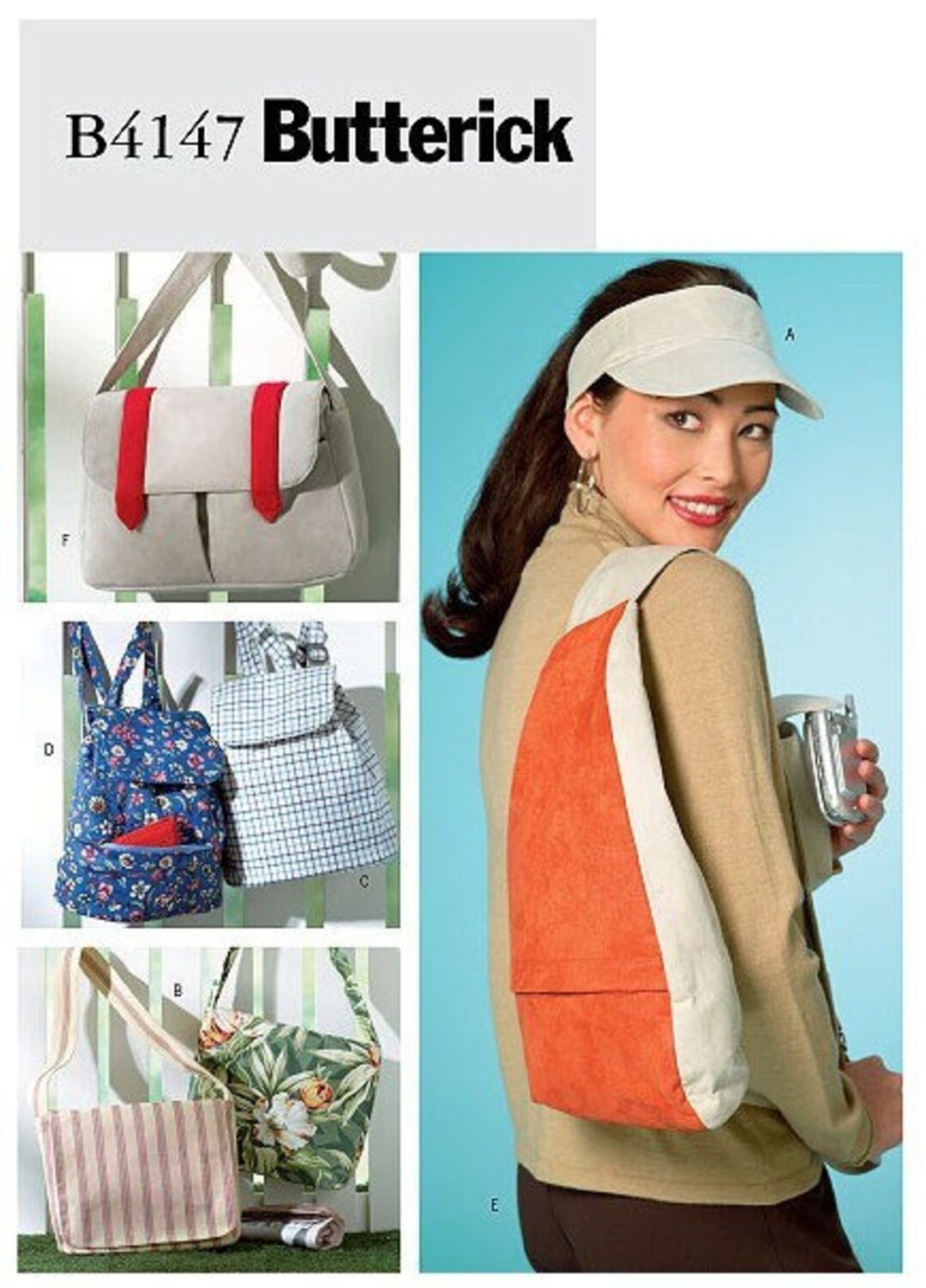Butterick B4147 Sewing Pattern for Visor and Utility Bags Etsy