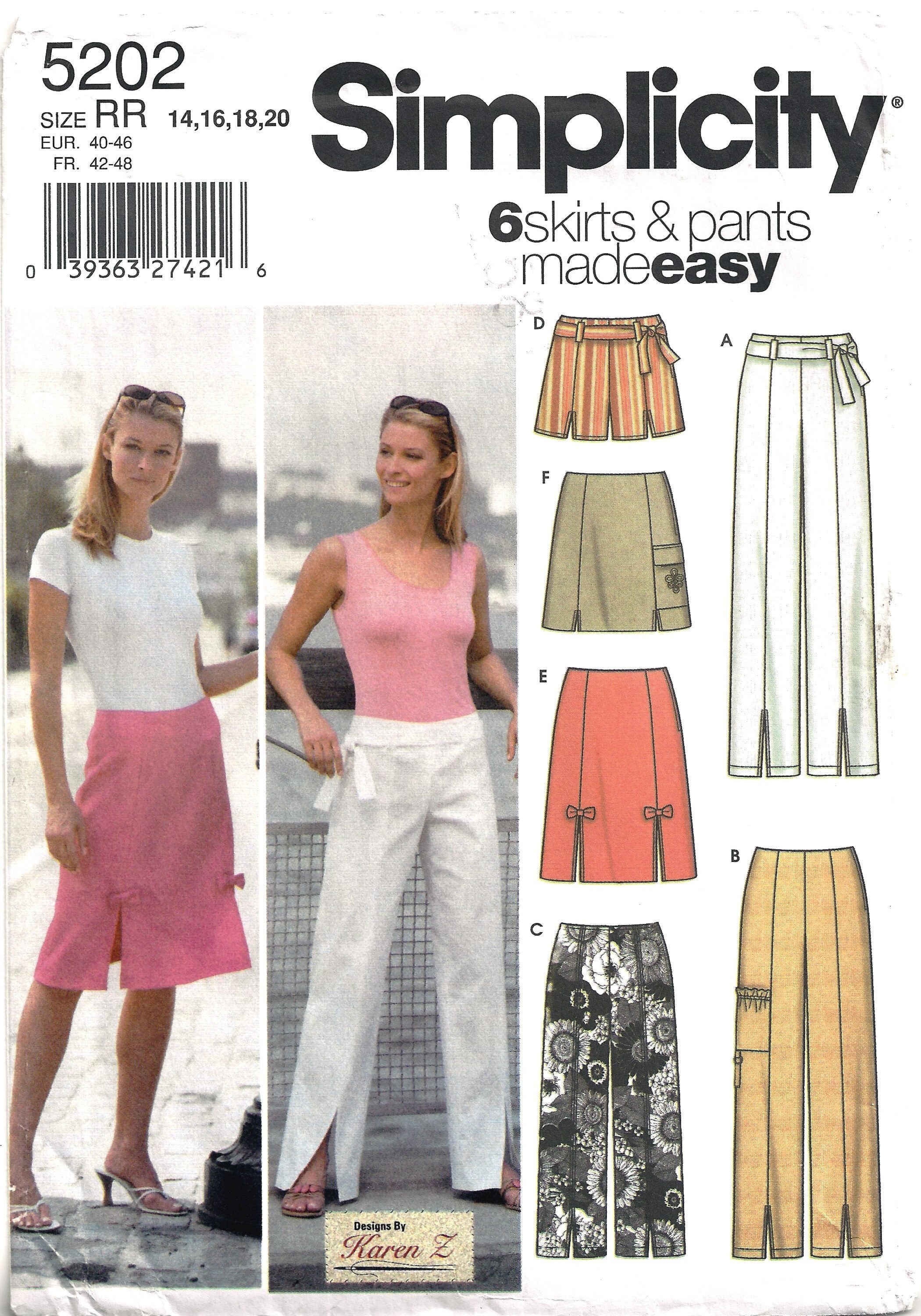 在庫処分 激安 食品 for Pattern Sewing 5202 Simplicity Misses Two in Skirt 裁縫材料